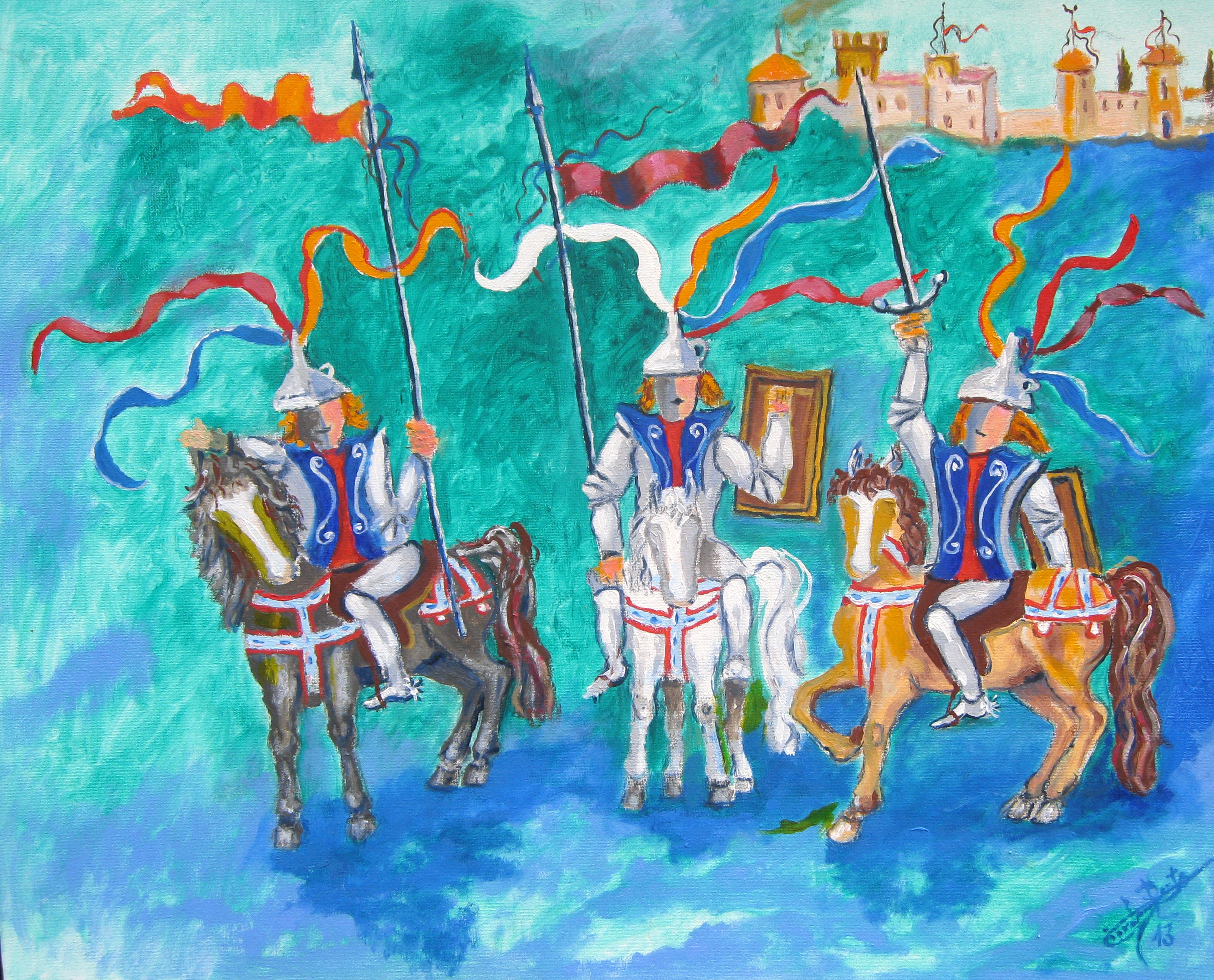 386 - Cavalieri fantastici 40x50